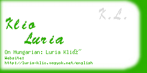klio luria business card